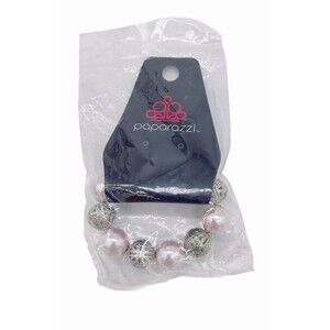 Paparazzi Bracelet Pink & Silver Beads Beaded Stretchy New In Package Pretty